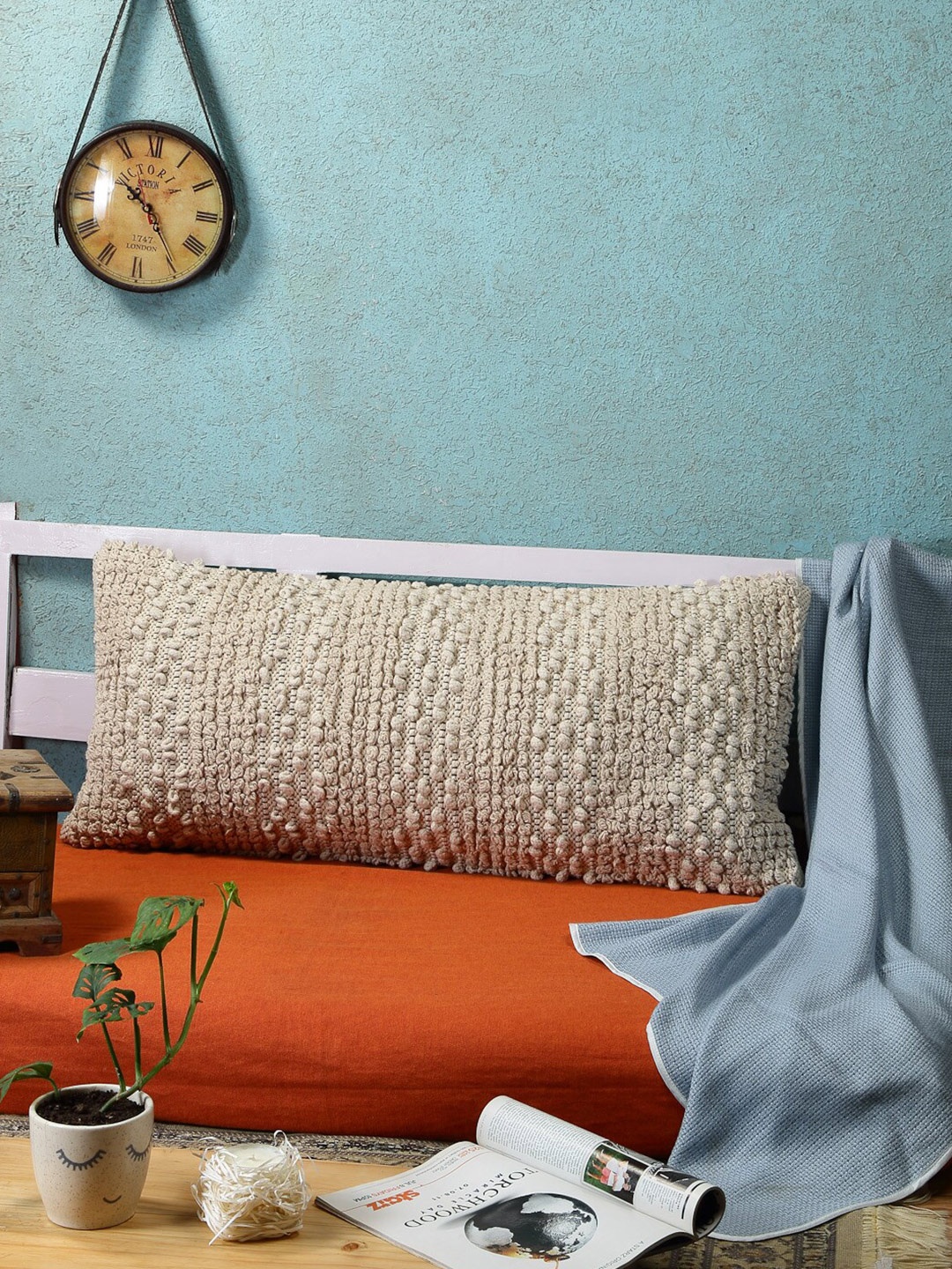 

ANWYN Beige Cotton Rectangle Cushion Cover