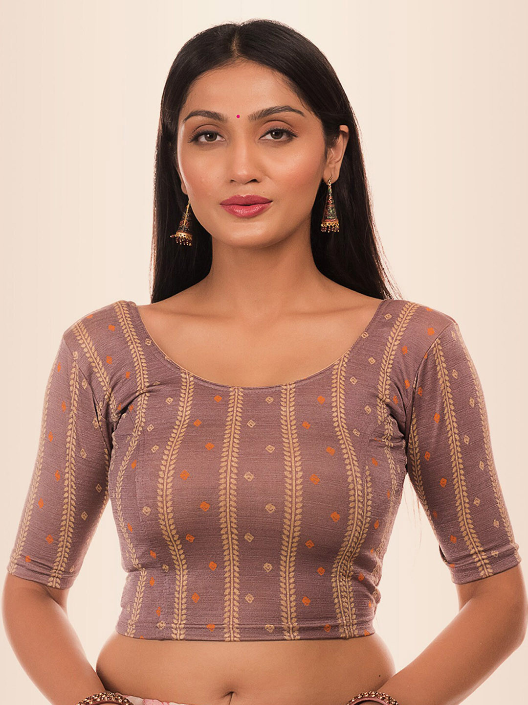 

Bindigasm's Advi Woven Design Saree Blouse, Grey