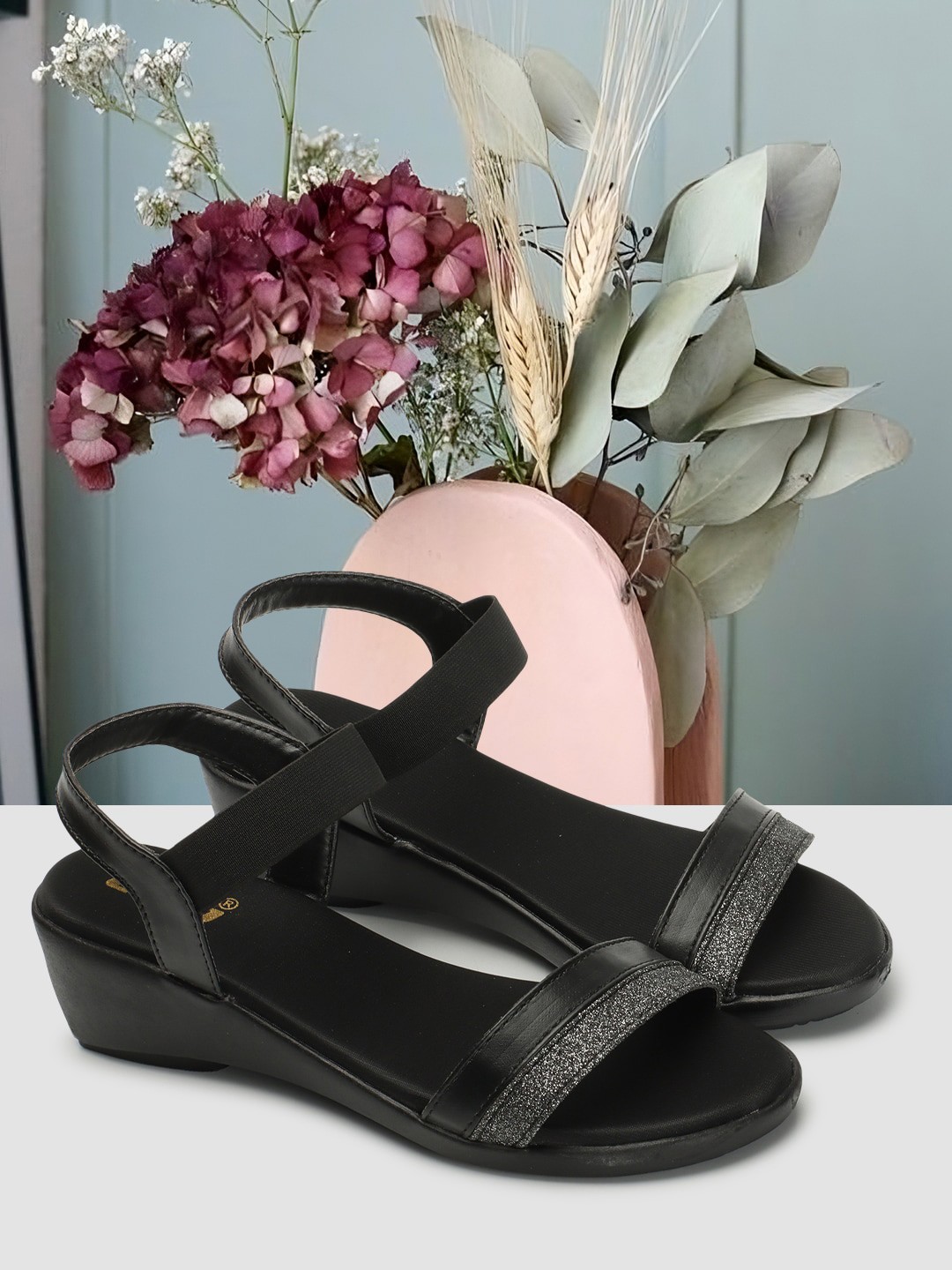 

Colo Shimmered Comfort Heels, Black