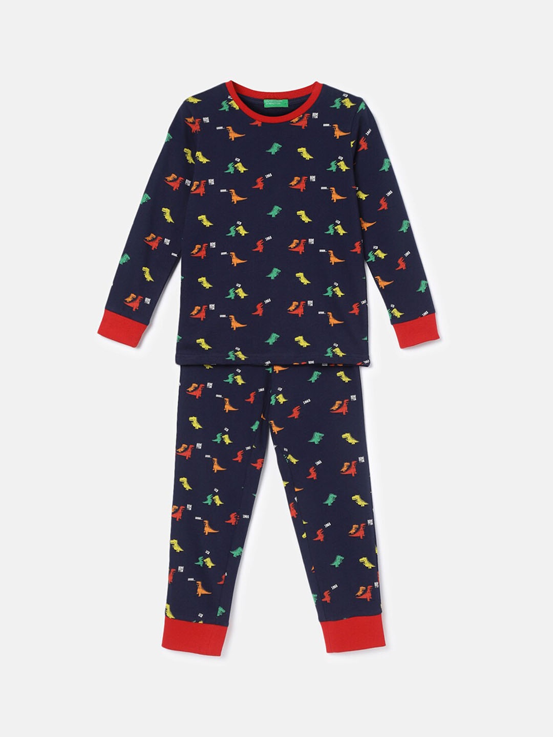 

United Colors of Benetton Boys Printed Pure Cotton Clothing Set, Blue