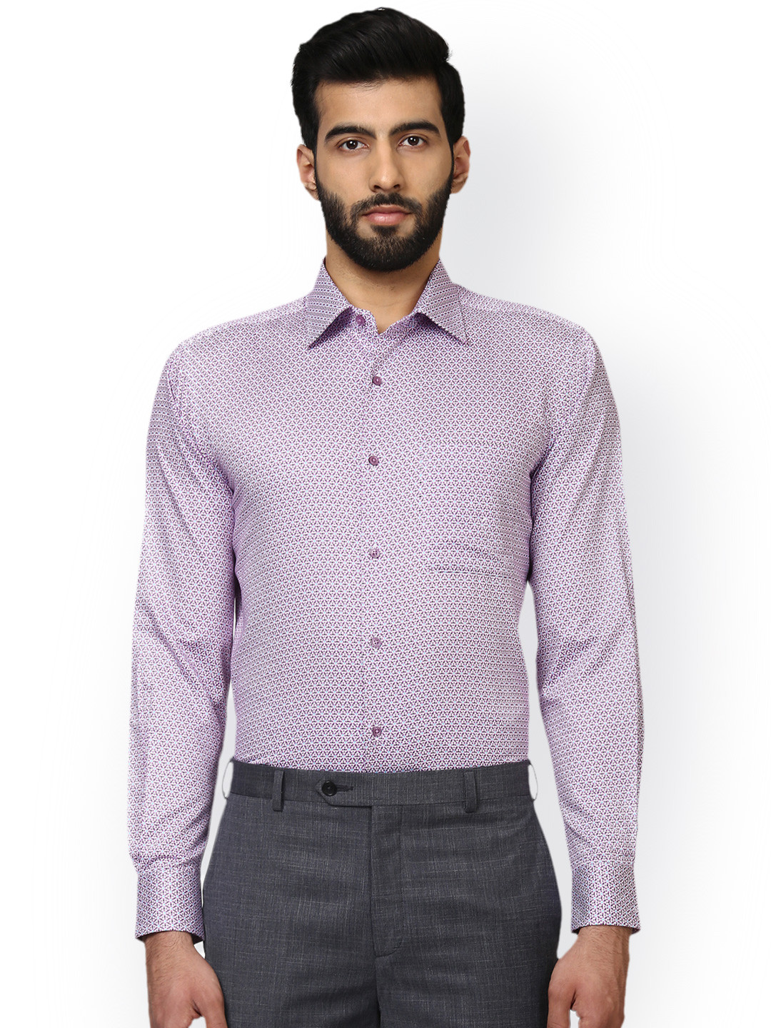 

Raymond Men Purple Solid Formal Shirt, Lavender