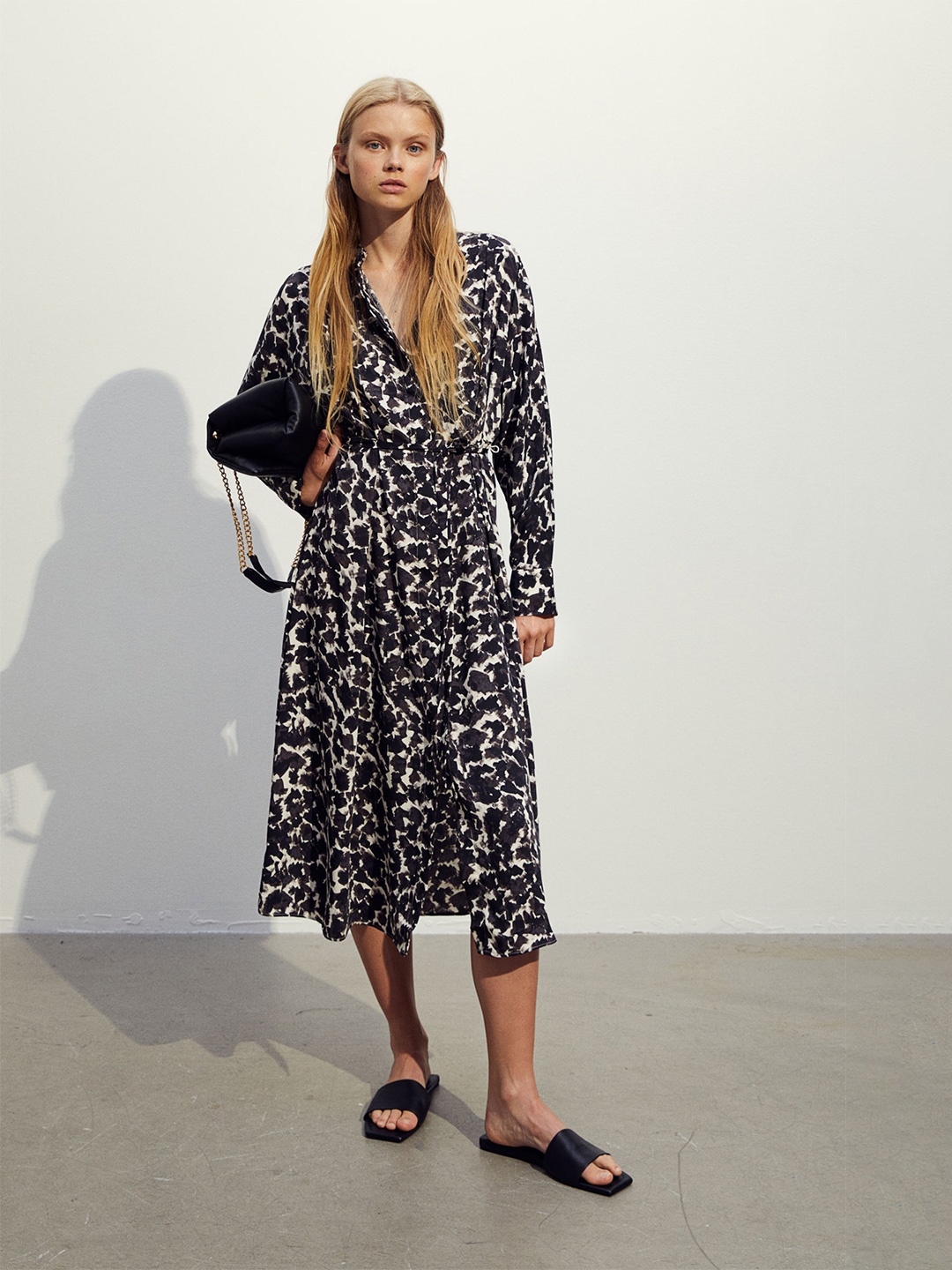 

H&M Tie-Belt Shirt Dress, Brown