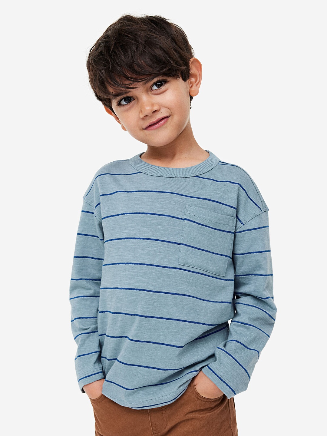 

H&M Boys 2-Pack Long-Sleeved T-Shirts, Blue