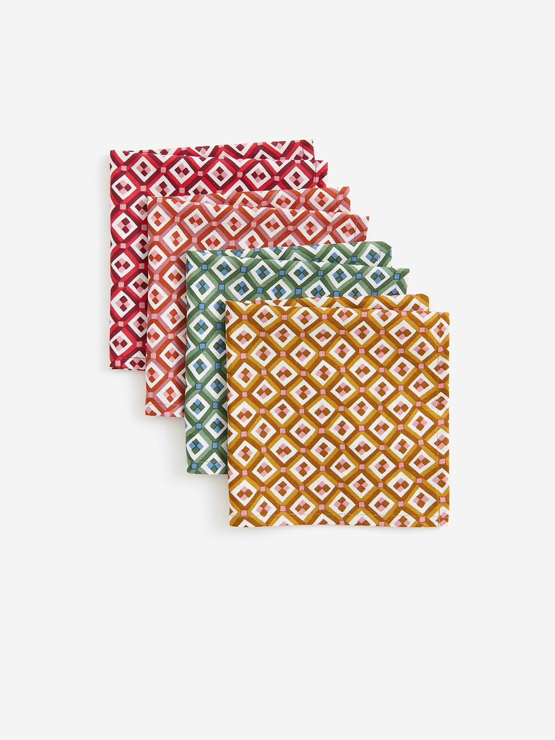 

H&M Red & Yellow 4-Pack Patterned Napkins