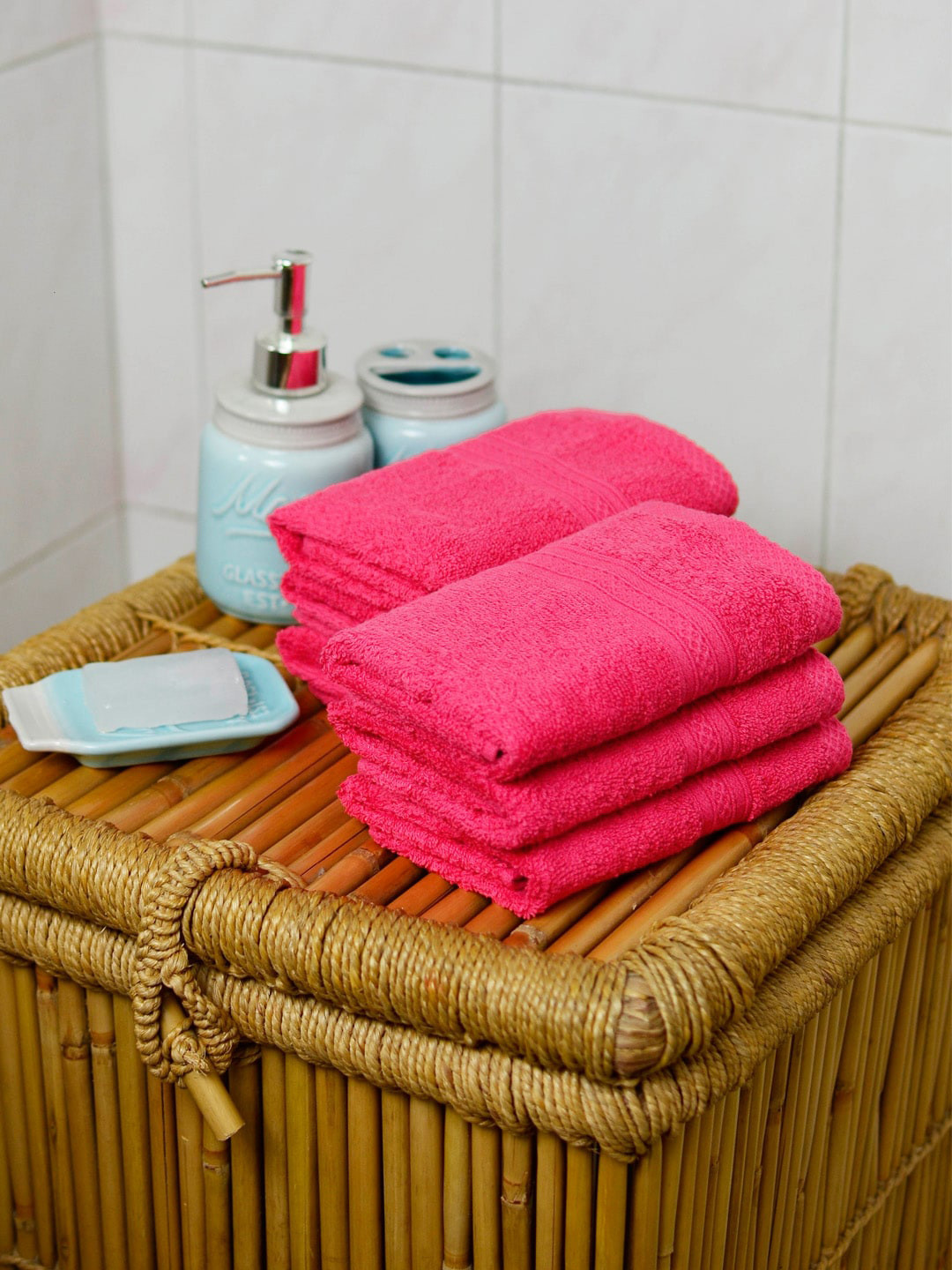 

AVI Living Pink 6 Pieces 600 GSM Pure Cotton Face Towels