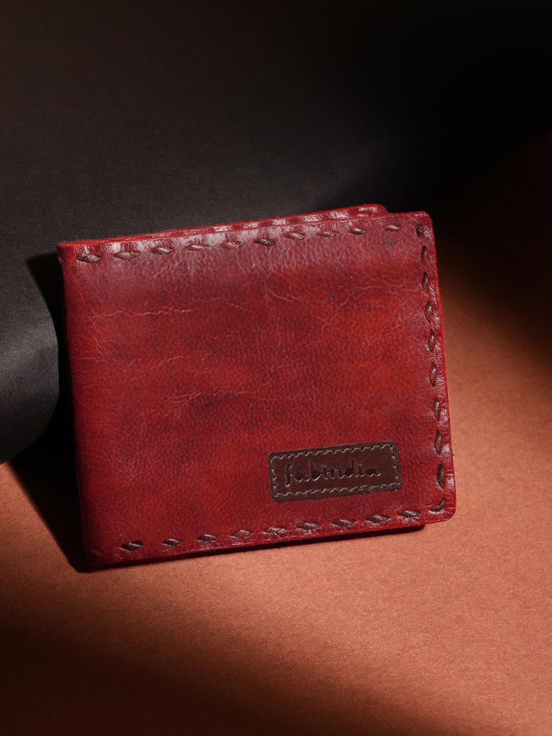 

Fabindia Men Leather Two Fold Wallet, Brown