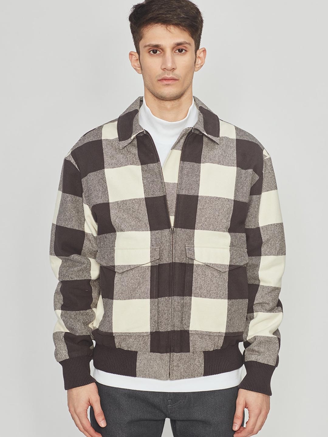 

Bhaane Checked Spread Collar Tailored Jacket, Multi