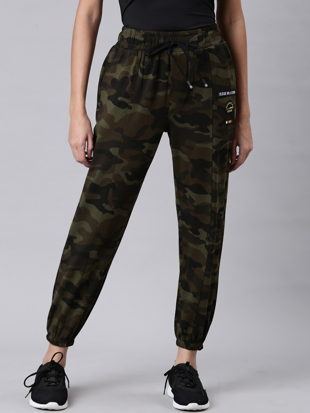 

SHOWOFF Camouflage Printed Regular Fit Cotton Jogger, Olive