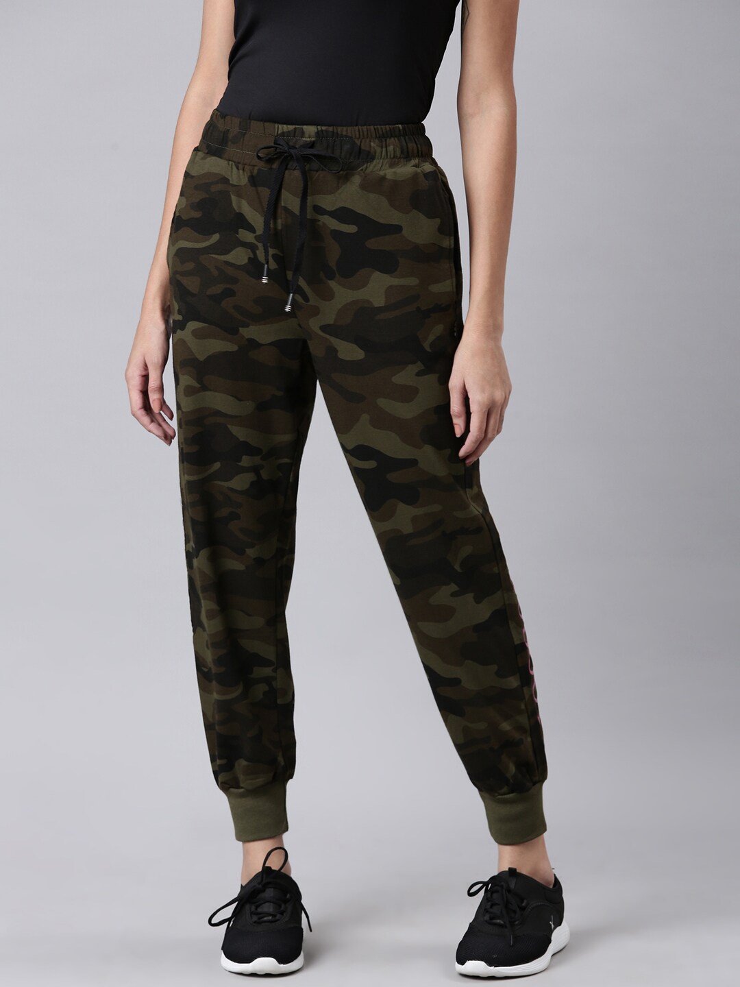 

SHOWOFF Women Camouflage Printed Joggers, Olive