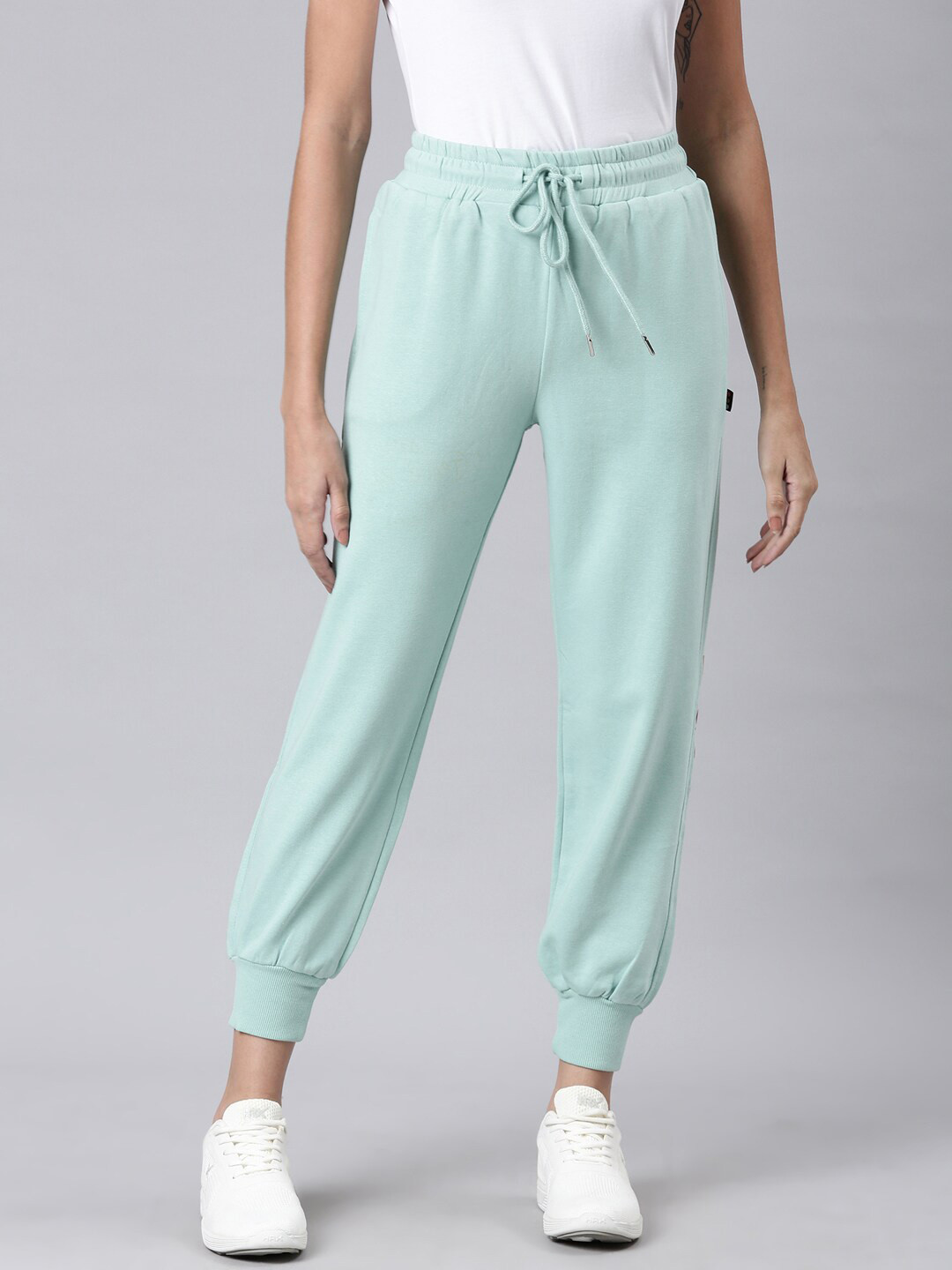 

SHOWOFF Women Mid-Rise Regular Fit Cotton Jogger, Sea green