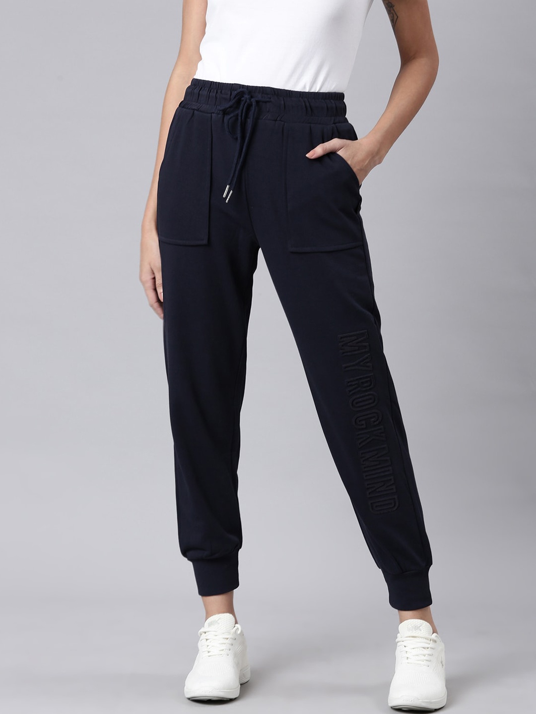 

SHOWOFF Women Mid-Rise Joggers, Navy blue