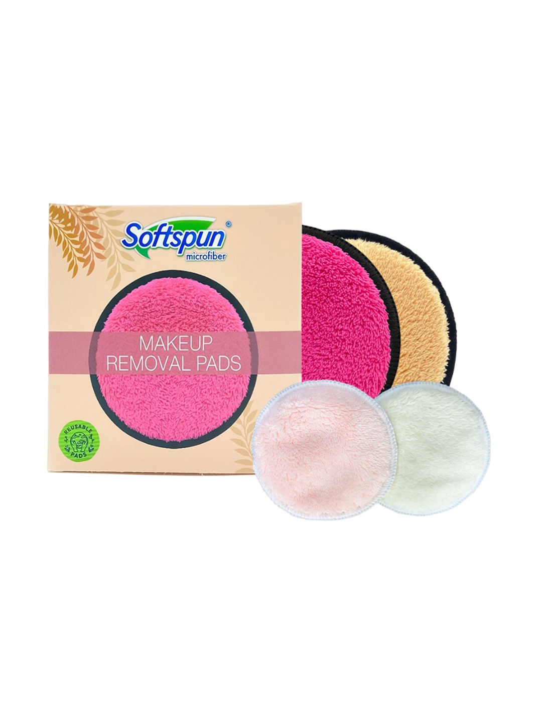 

Softspun Microfiber Set of 4 Reusable Makeup Remover Cleansing Pads, Multi