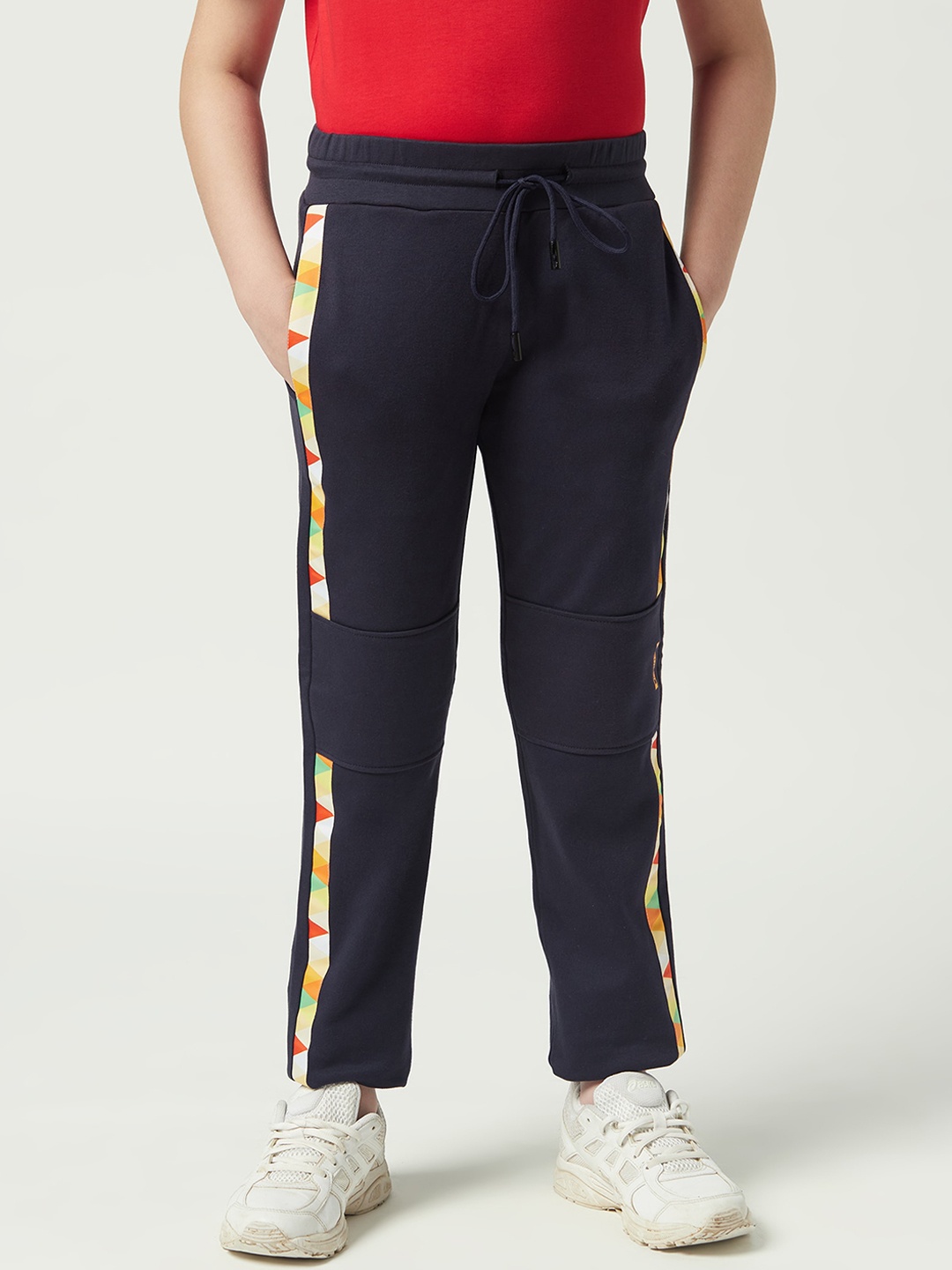 

EDRIO Boys Cotton Mid-RiseTrack Pants, Navy blue
