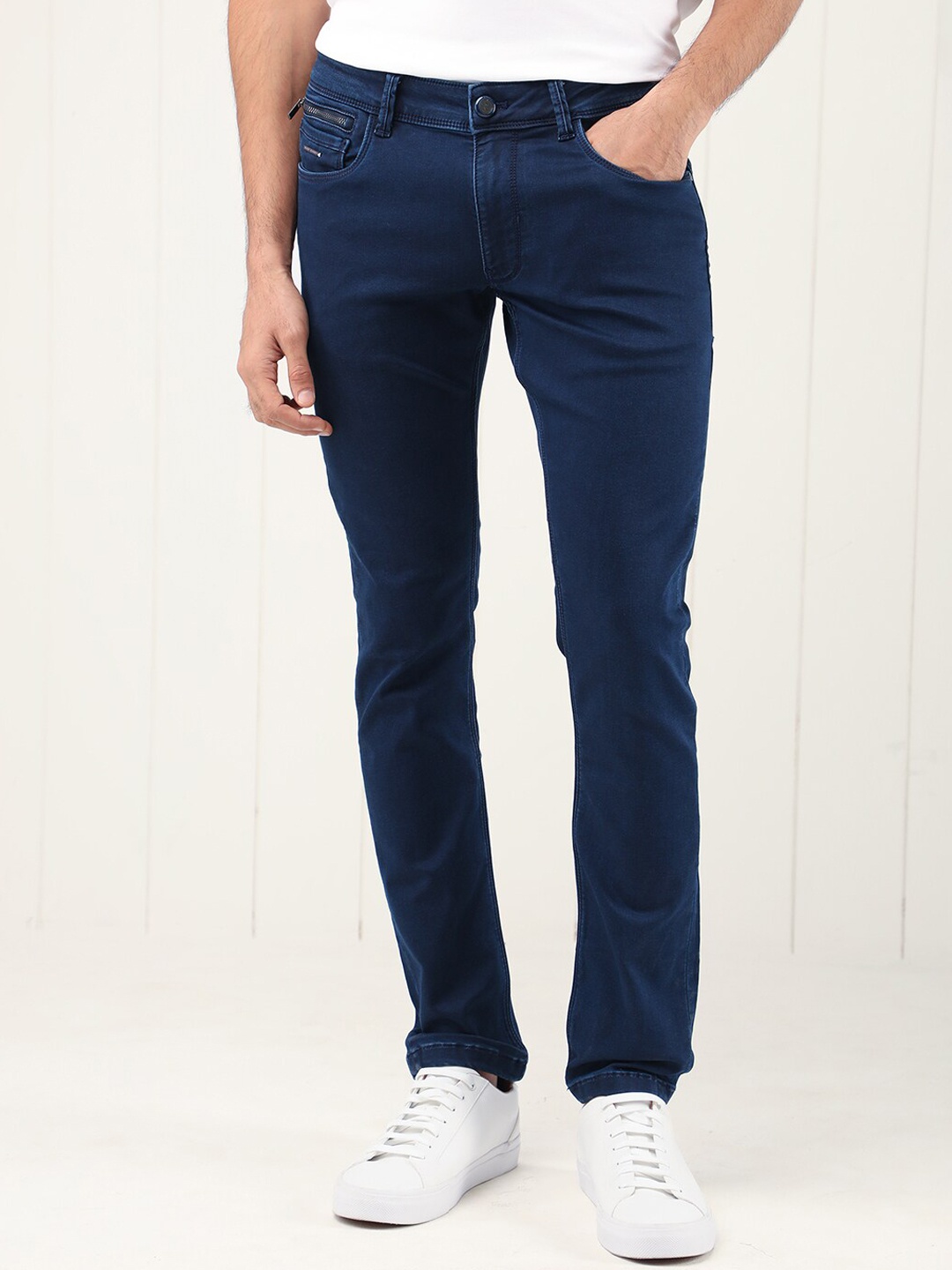 

RARE RABBIT Men Radley Slim Fit Cotton Stretchable Jeans, Blue