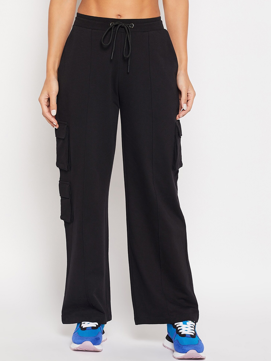 

EDRIO Women Relaxed-Fit Cargo Track Pants, Black