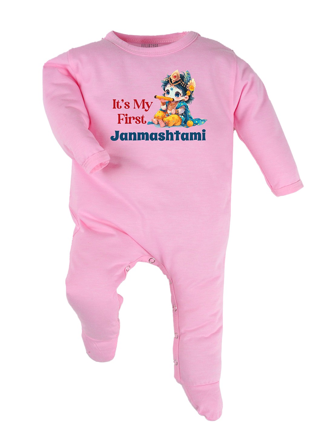

FFLIRTYGO Infants Printed Pure Cotton Sleepsuit, Pink