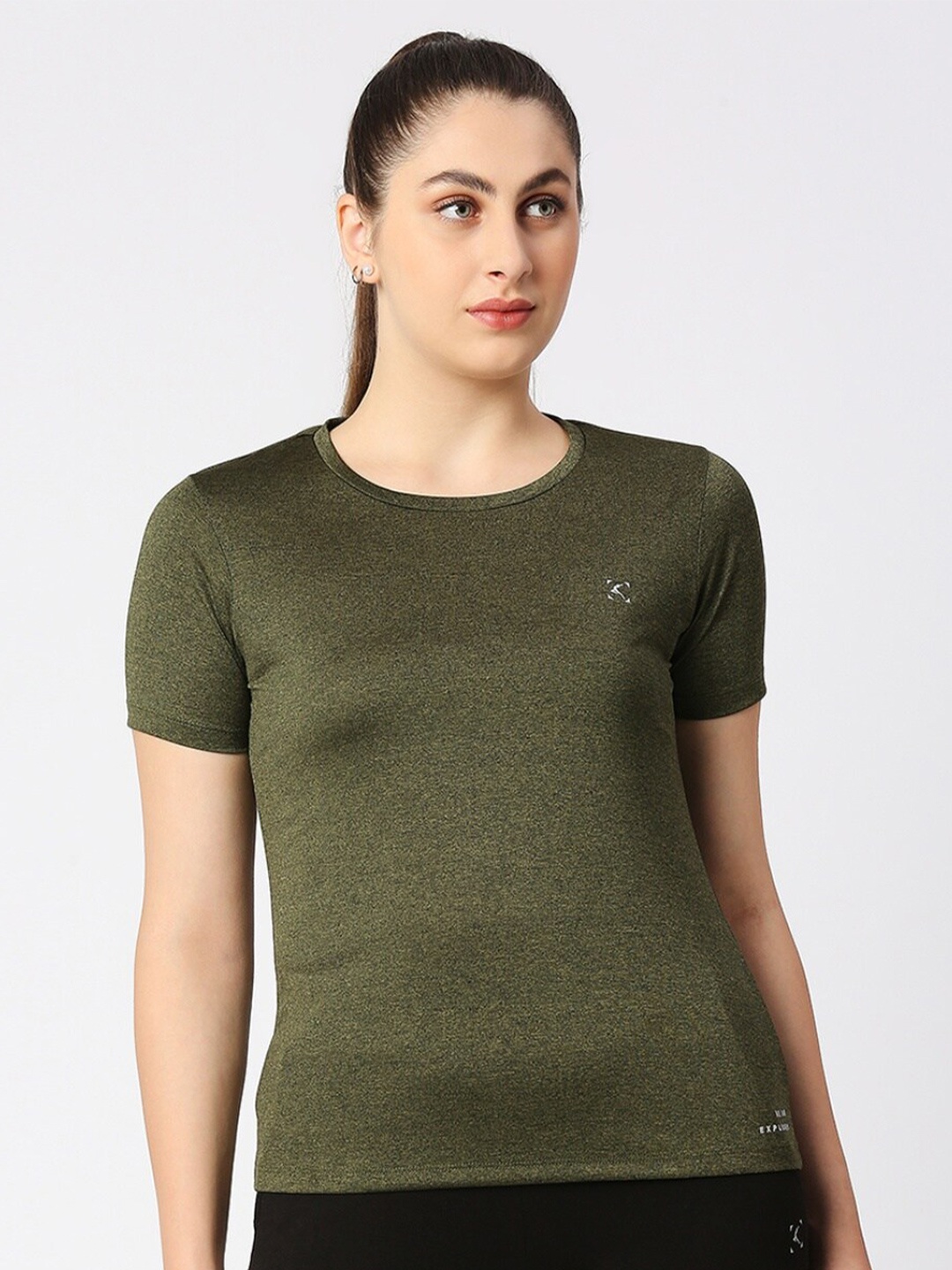 

Lovable Sport Round Neck Casual Knitted T-shirt, Olive