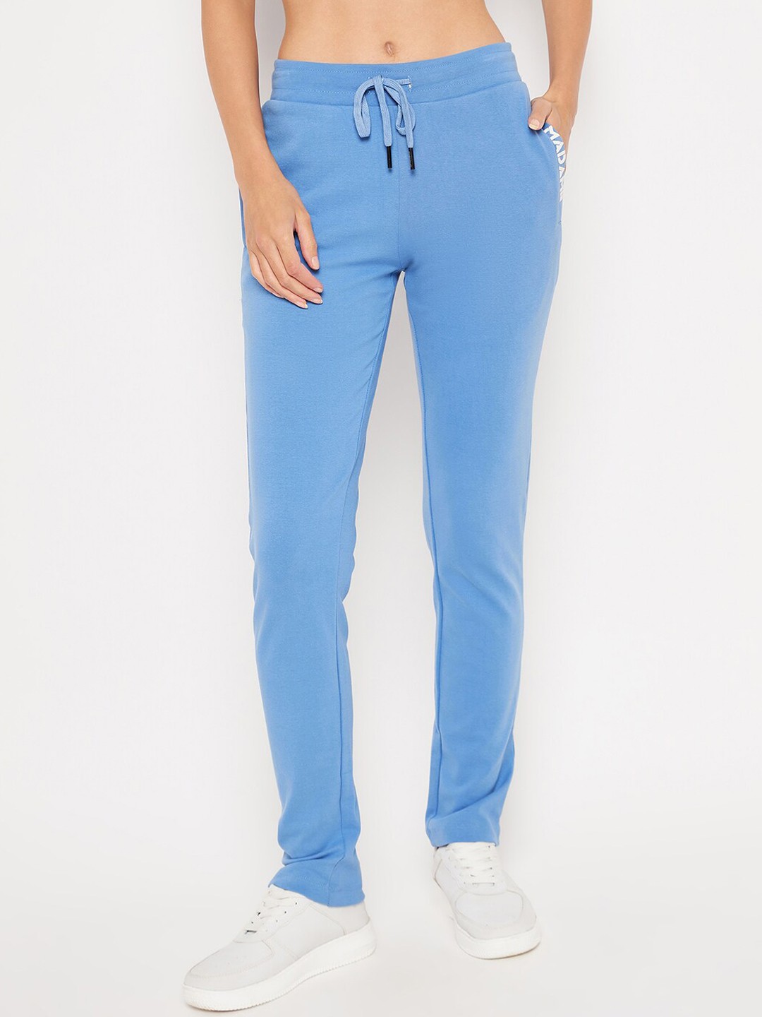 

Madame Women Cotton Track Pants, Blue