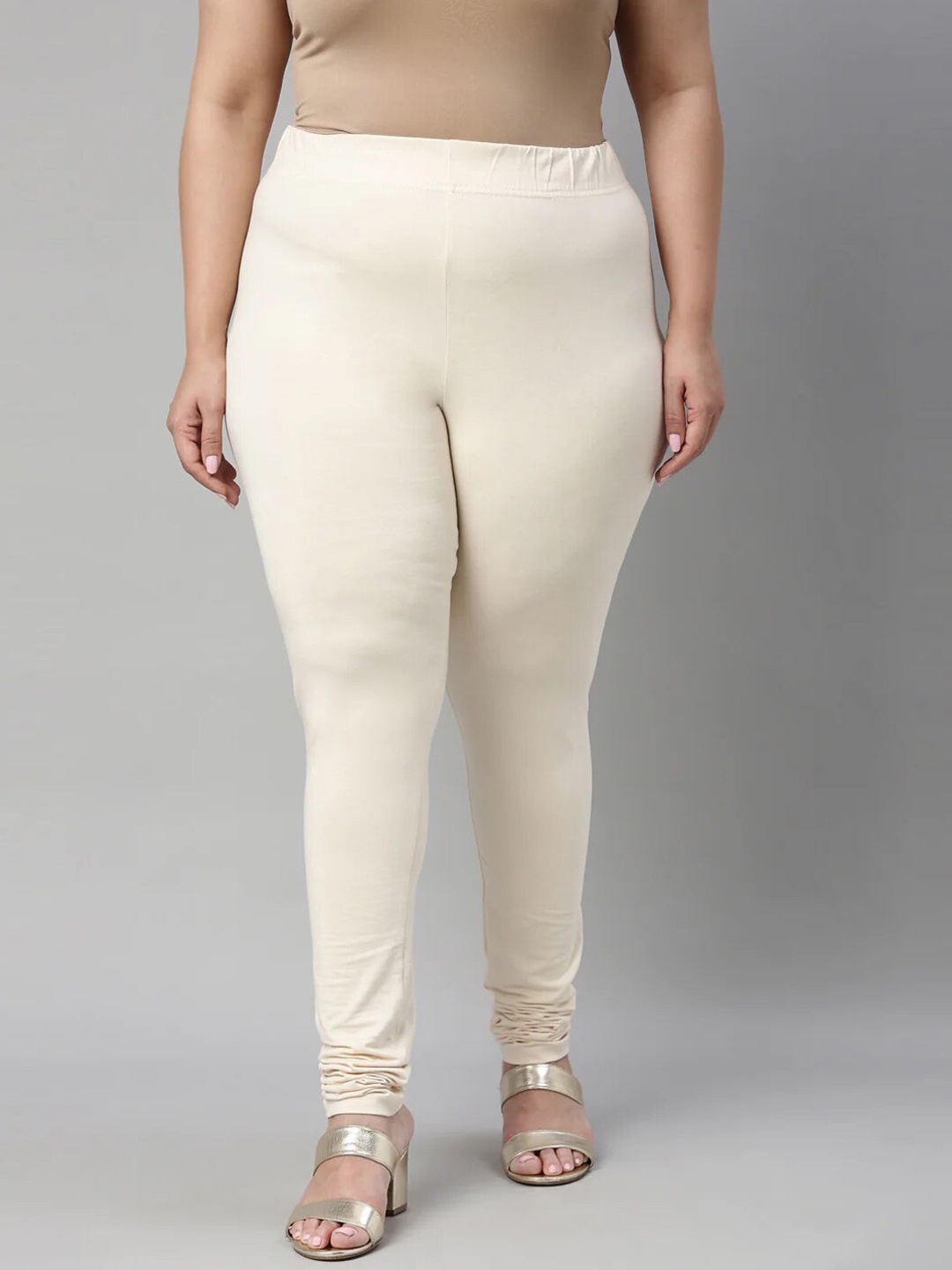 

SANADO Plus Size Churidar Length Leggings, Off white