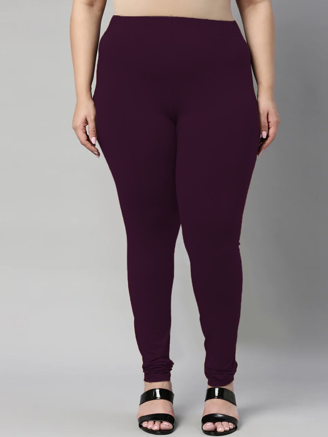 

SANADO Plus Size Churidar Length Leggings, Purple