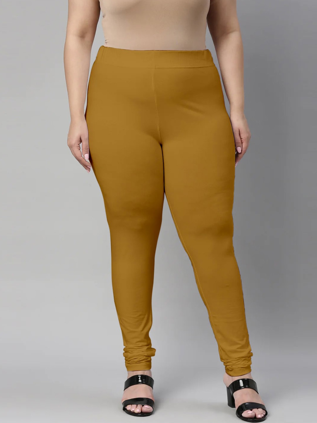 

SANADO Plus Size Churidar Length Leggings, Brown