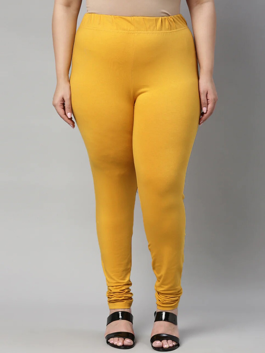 

SANADO Plus Size Churidar Length Leggings, Yellow
