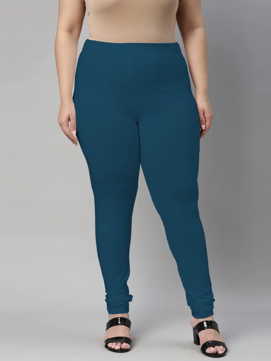 

SANADO Plus Size Churidar Length Leggings, Turquoise blue