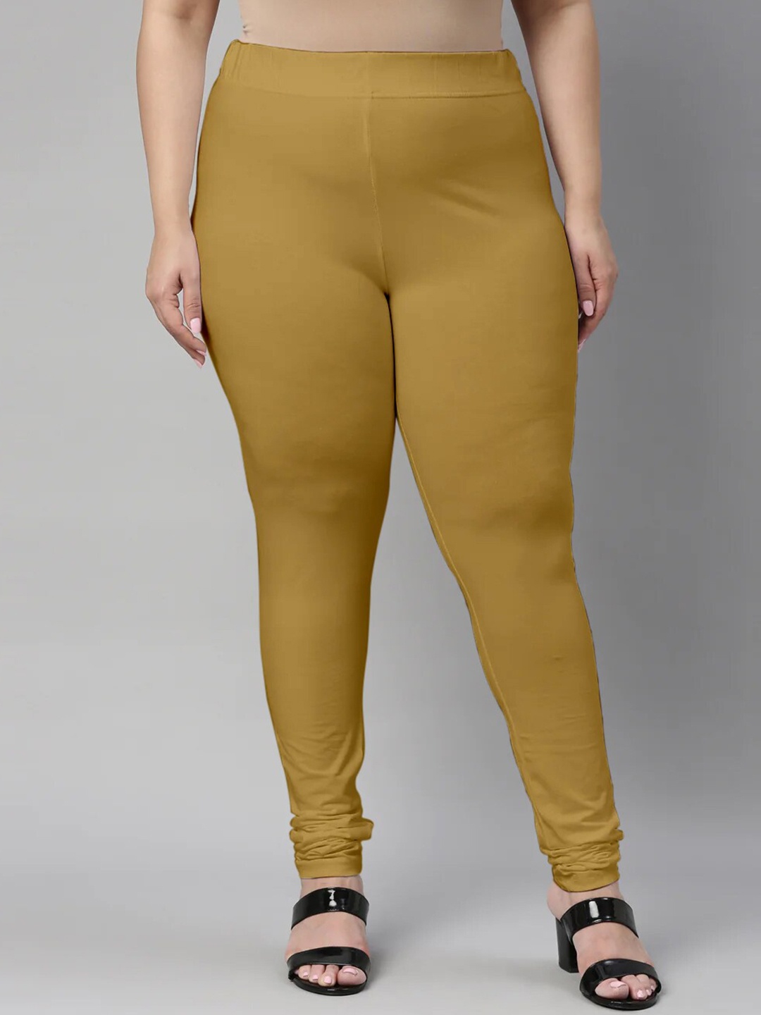 

SANADO Plus Size Churidar Length Leggings, Tan