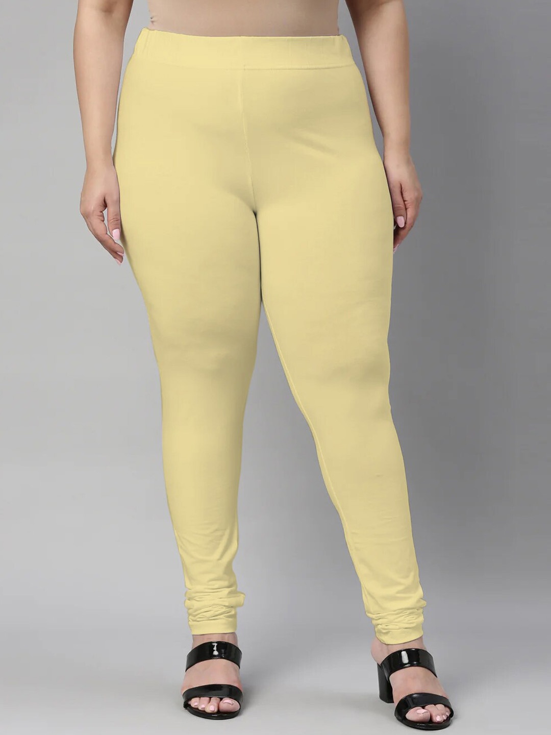 

SANADO Plus Size Churidar Length Leggings, Cream