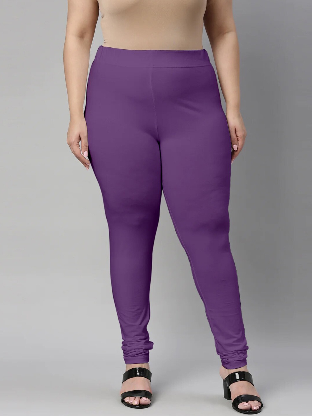 

SANADO Plus Size Churidar Length Leggings, Purple