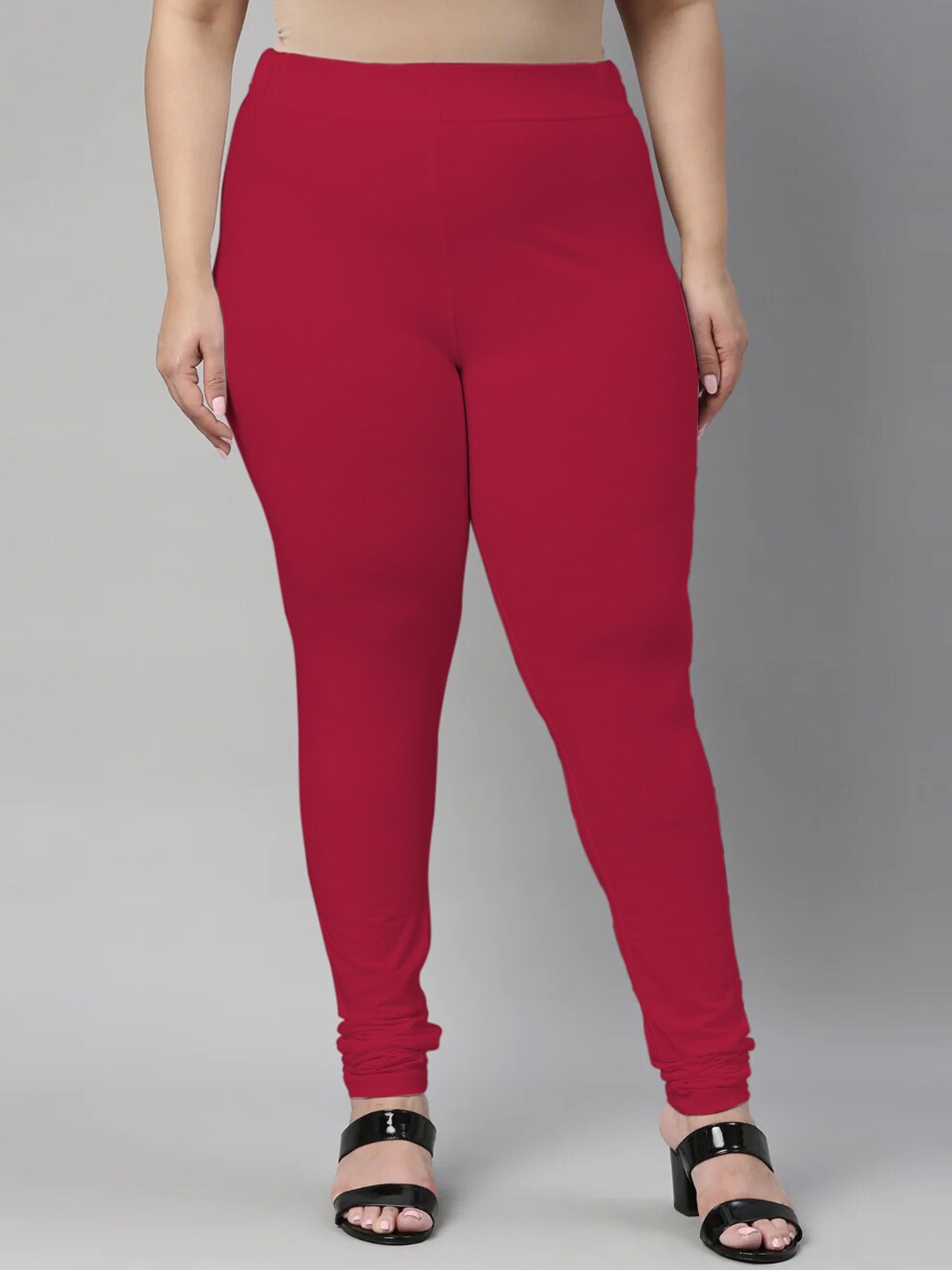 SANADO Plus Size Churidar Length Leggings, Pink