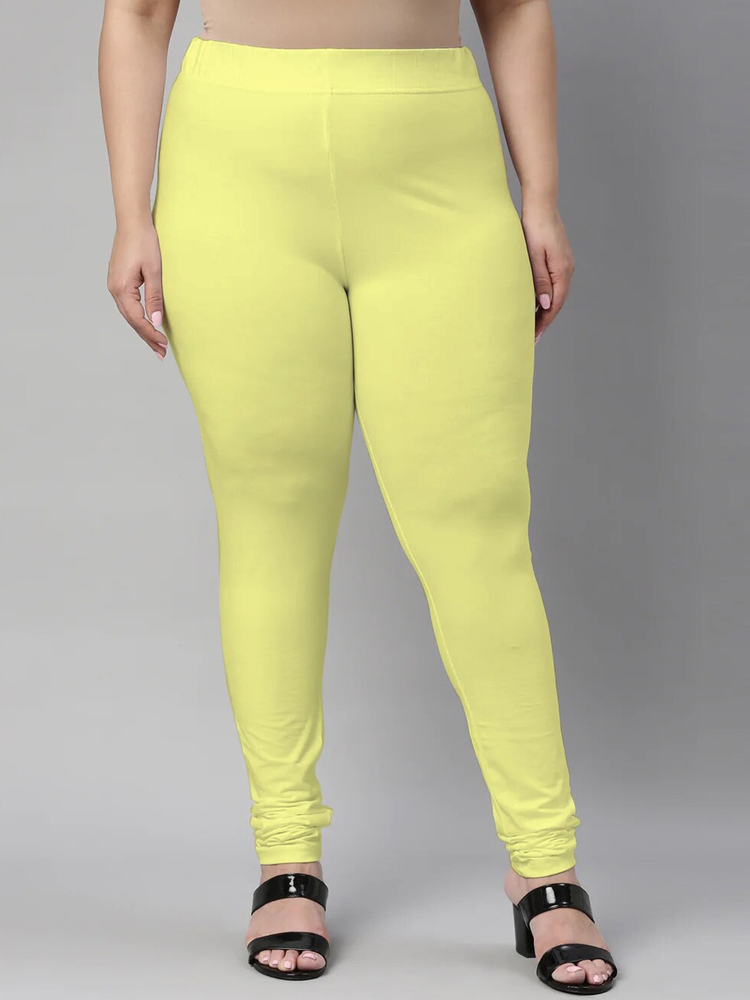 

SANADO Plus Size Churidar Length Leggings, Yellow