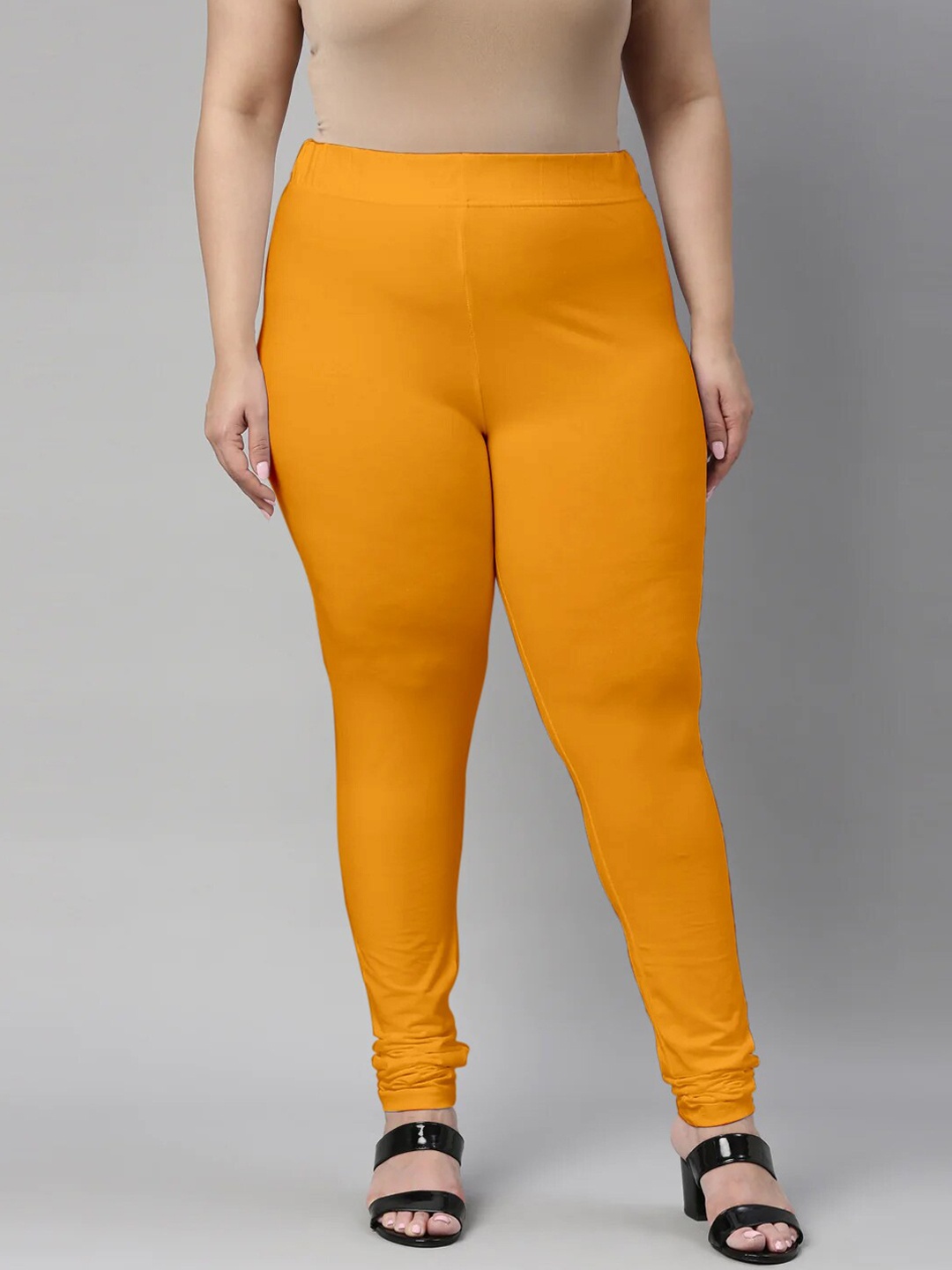 

SANADO Plus Size Churidar Length Leggings, Yellow