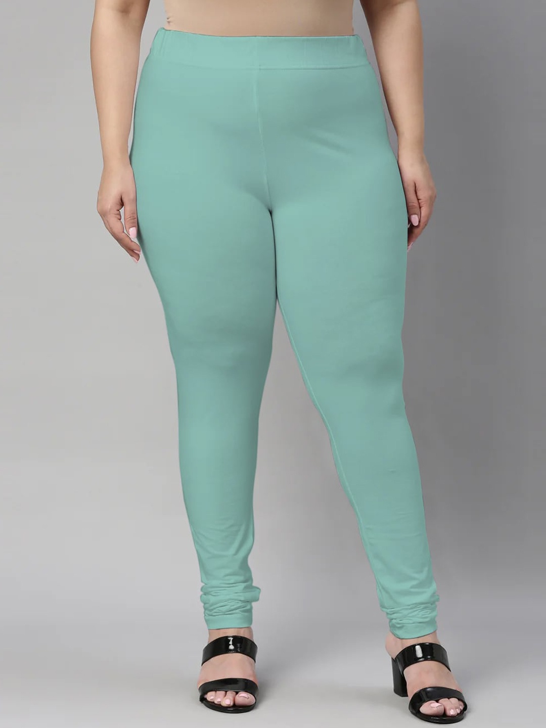 

SANADO Plus Size Churidar Length Leggings, Blue