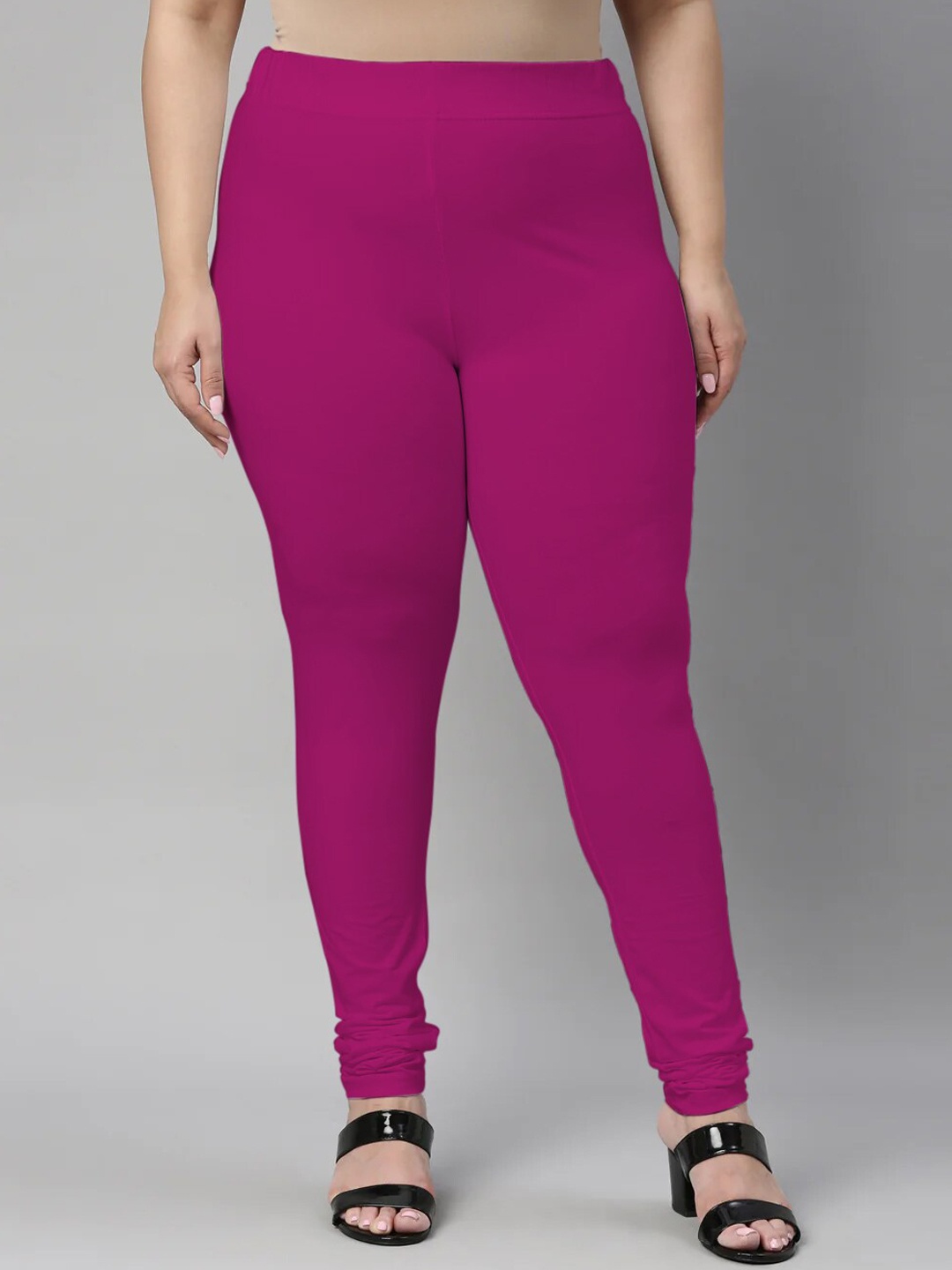 

SANADO Plus Size Churidar Length Leggings, Magenta