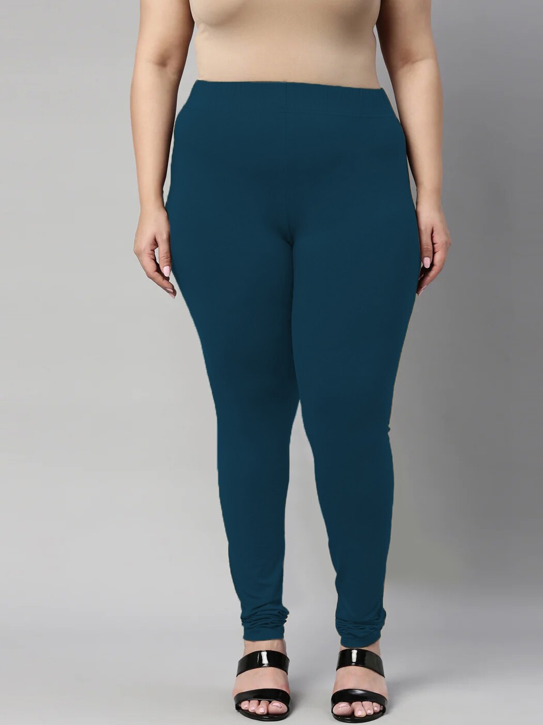 

SANADO Plus Size Churidar Length Leggings, Teal