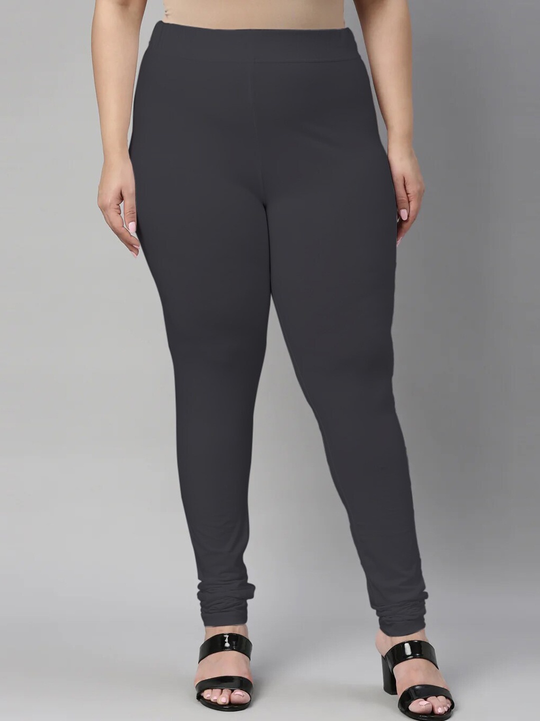 

SANADO Plus Size Churidar Length Leggings, Grey