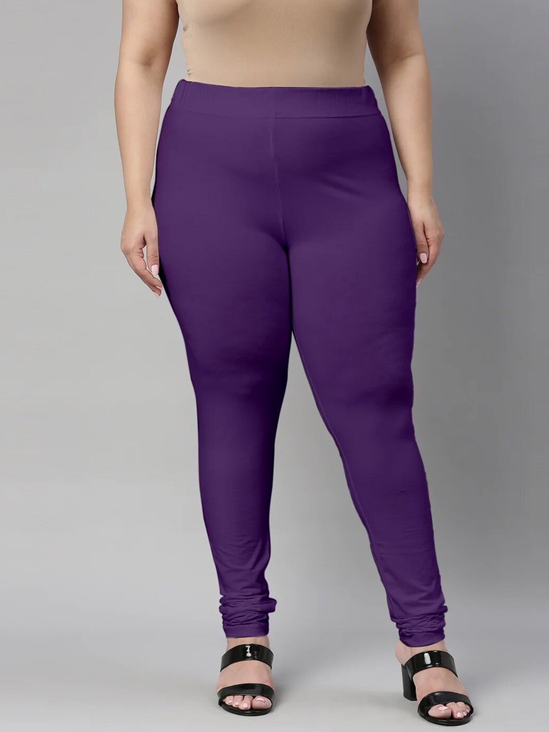 

SANADO Plus Size Churidar Length Leggings, Purple