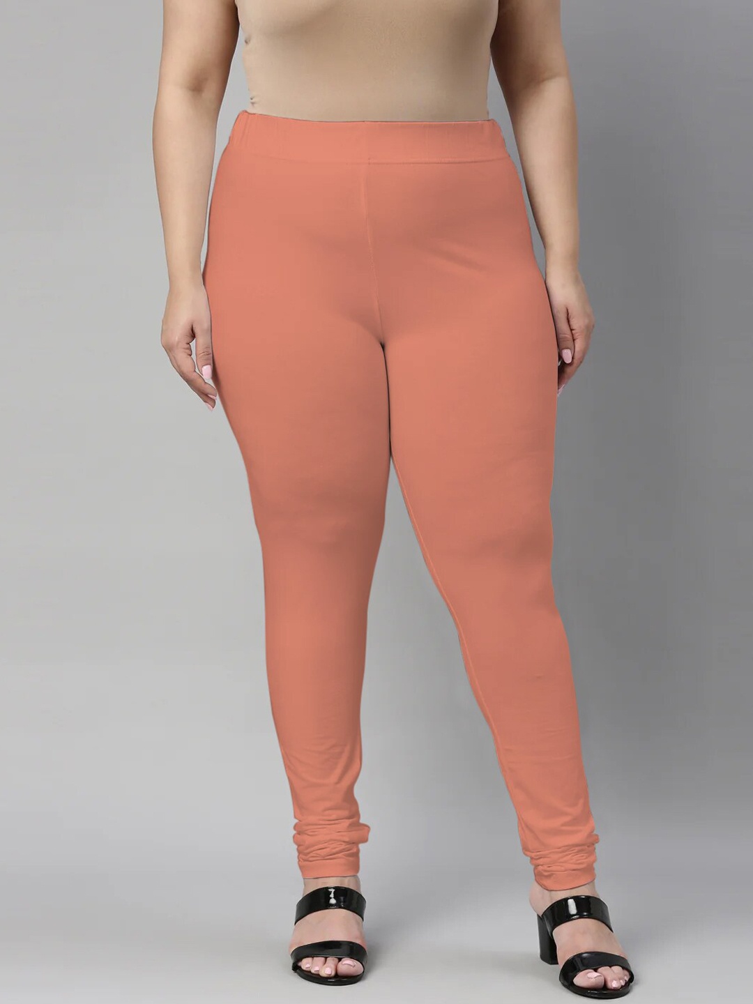 

SANADO Plus Size Churidar Length Leggings, Pink