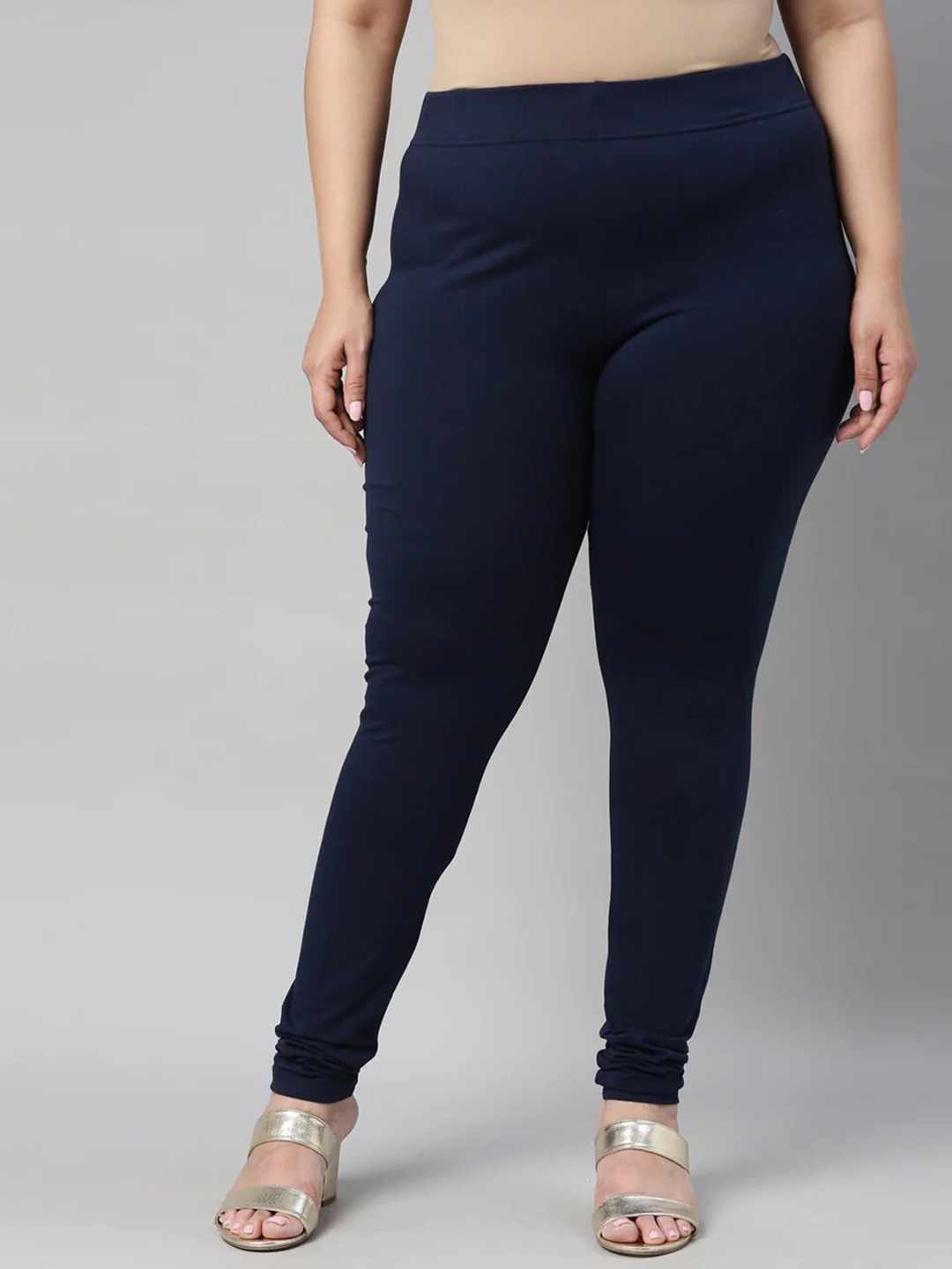 

SANADO Plus Size Churidar Length Leggings, Navy blue