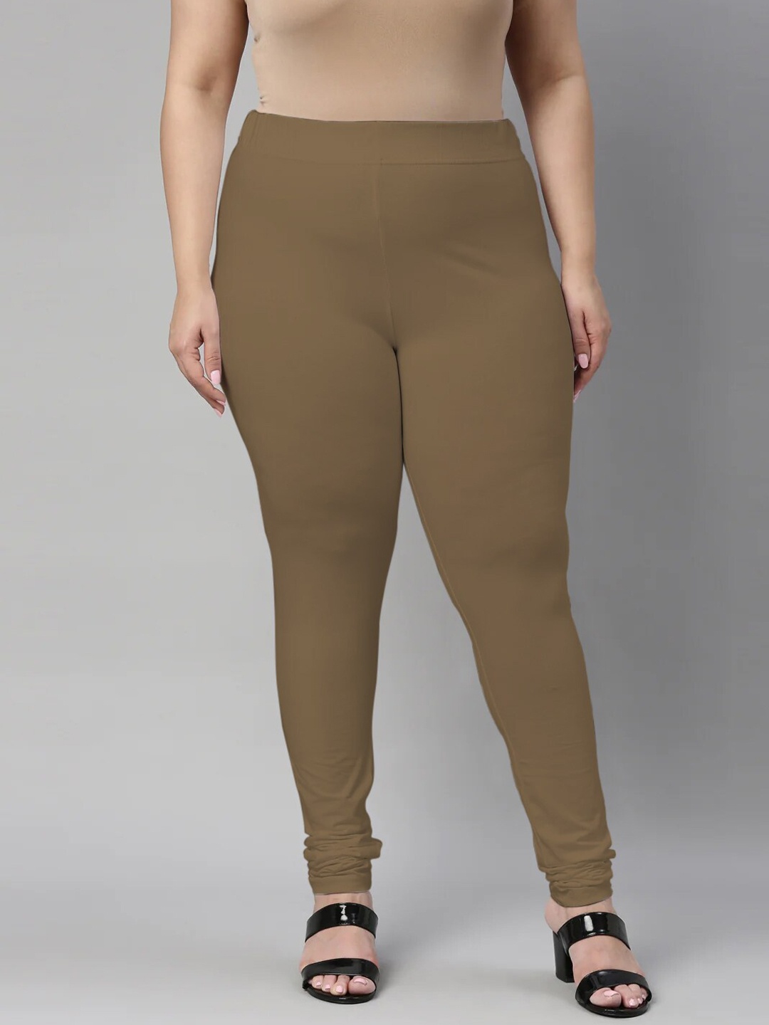 

SANADO Plus Size Churidar Length Leggings, Khaki