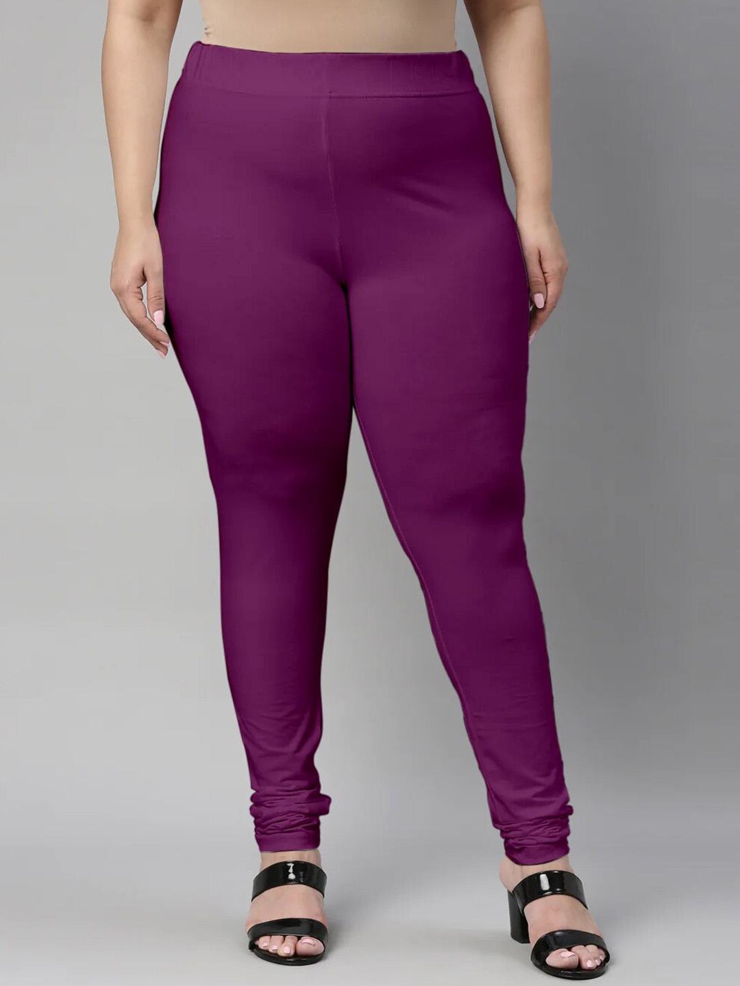 

SANADO Plus Size Churidar Length Leggings, Purple