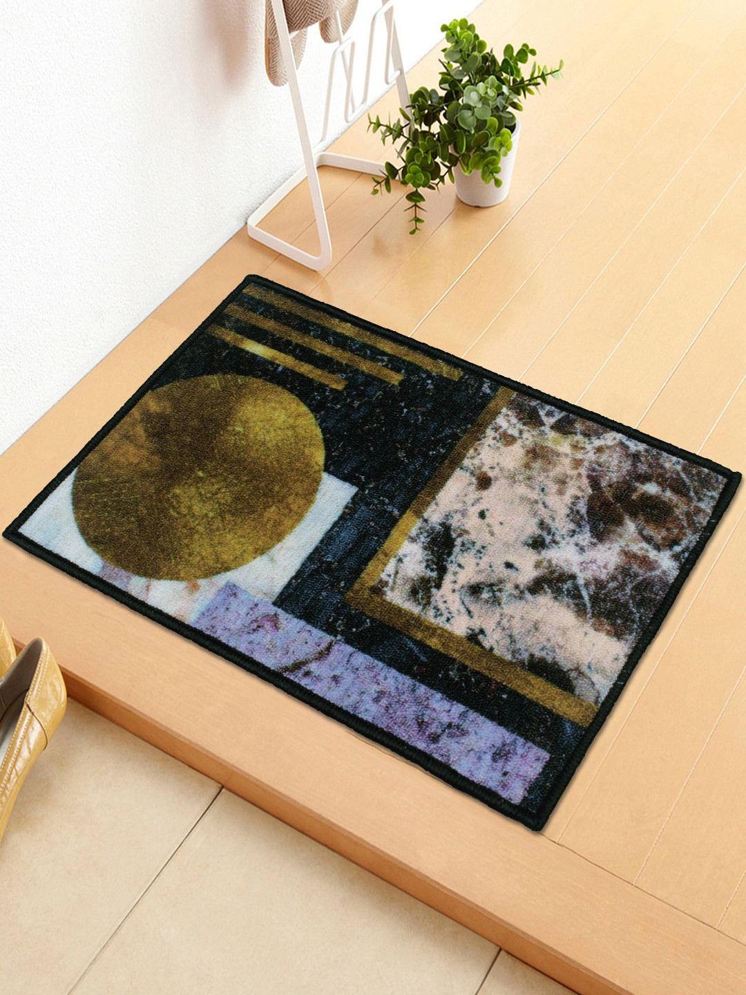 

Story@home Brown & Green Printed Anti-Skid Doormat