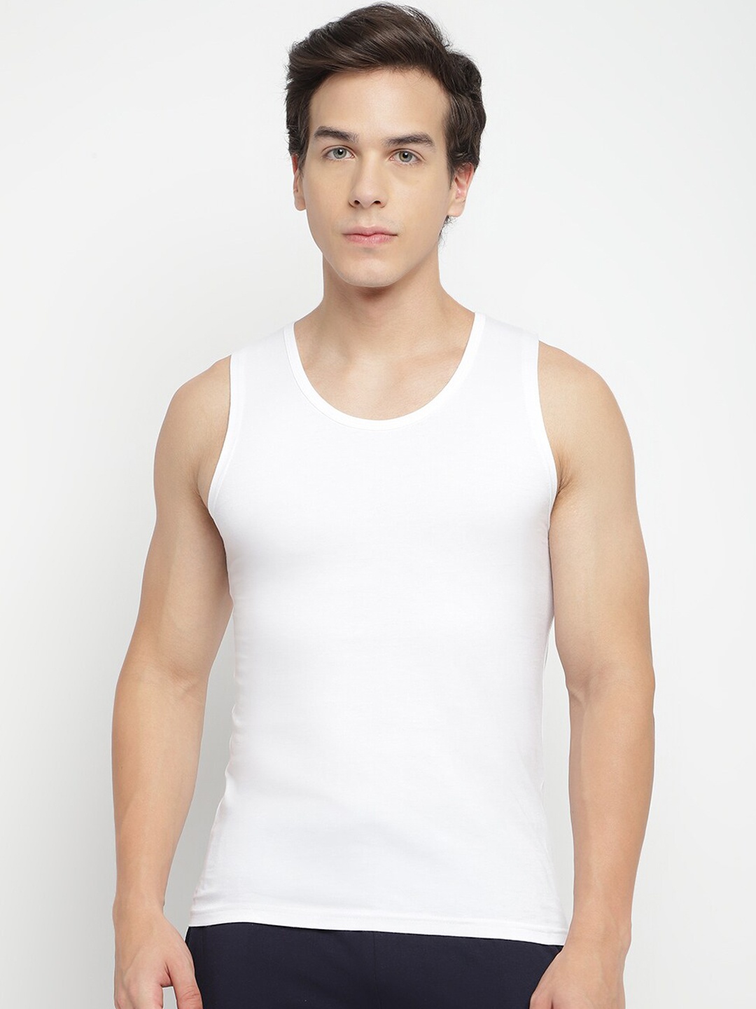 

La Intimo Round Neck Pure Cotton Innerwear Vests, White