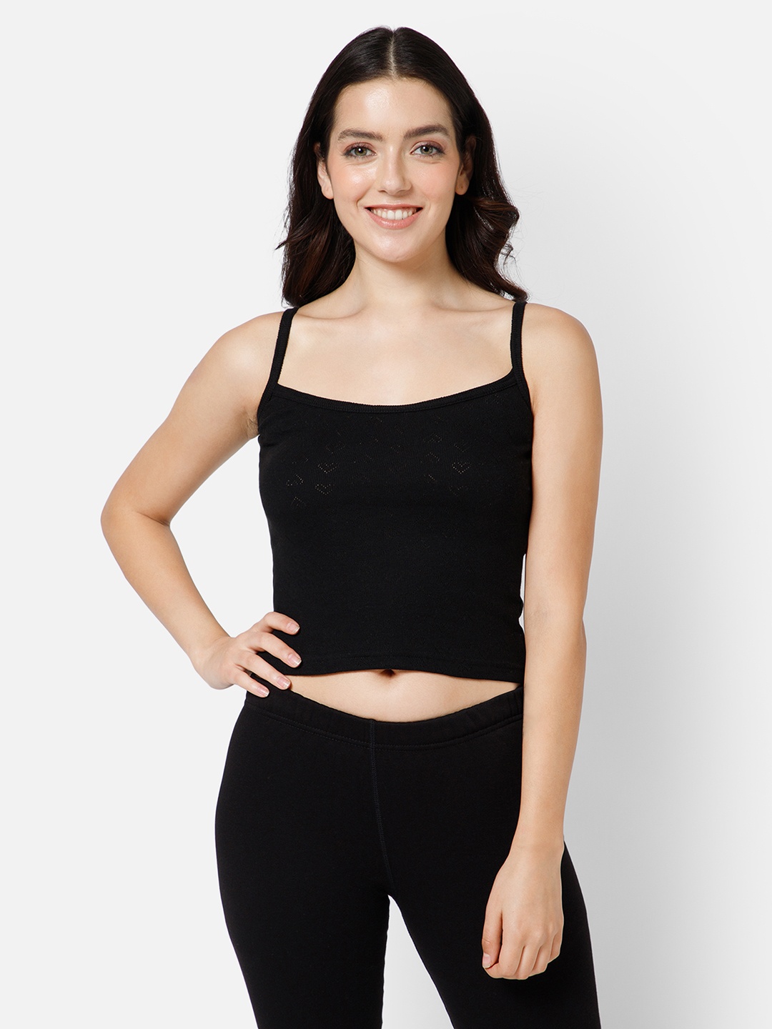 

BODYCARE INSIDER Round Neck Wool Thermal Top, Black