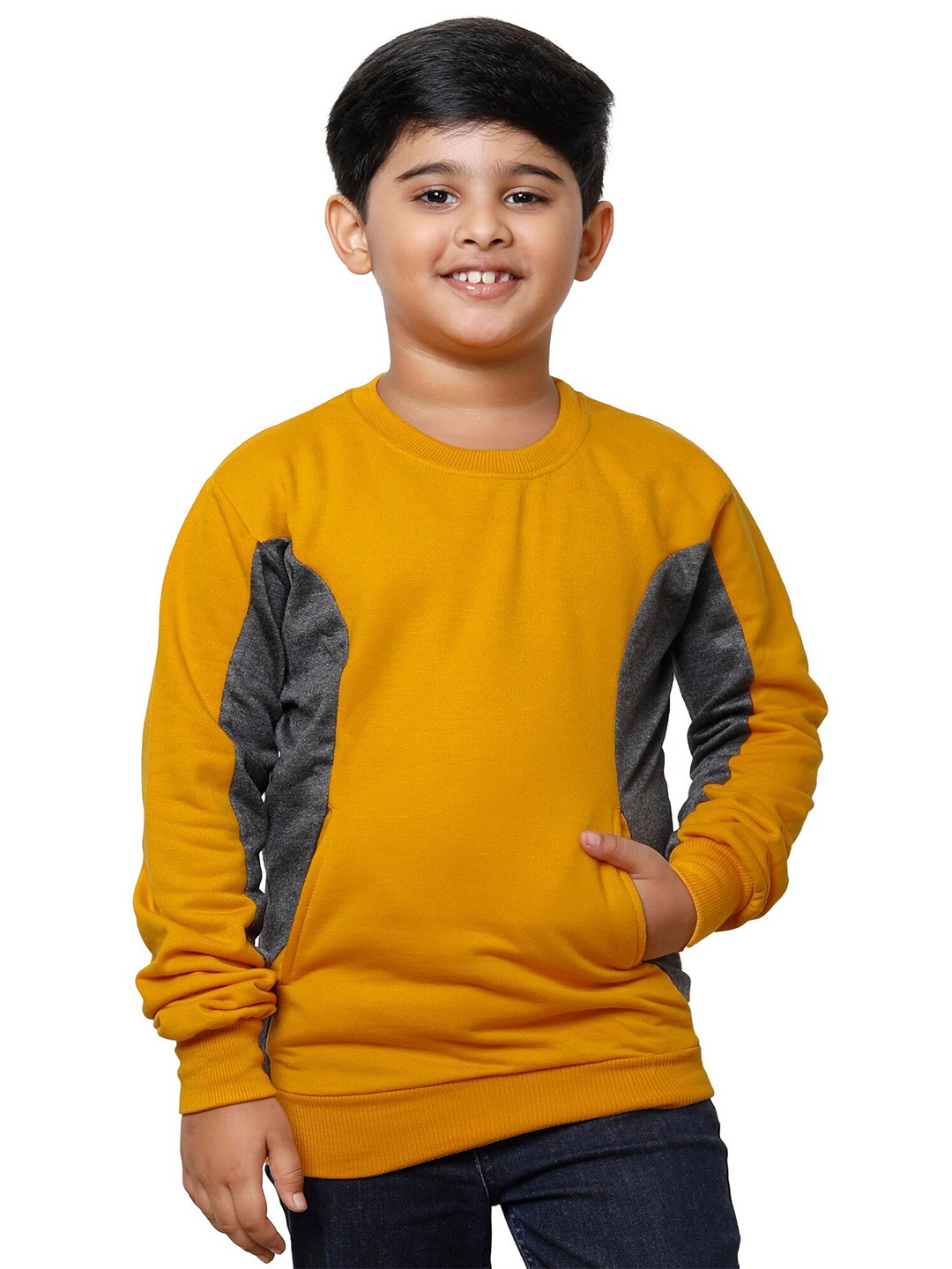 

IndiWeaves Boys Pack Of 2 Long Sleeves Pullover, Yellow