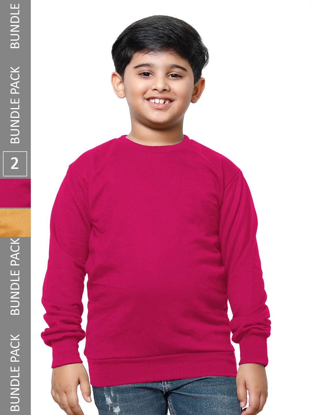 

IndiWeaves Boys Pack Of 2 Fleece Pullover, Pink