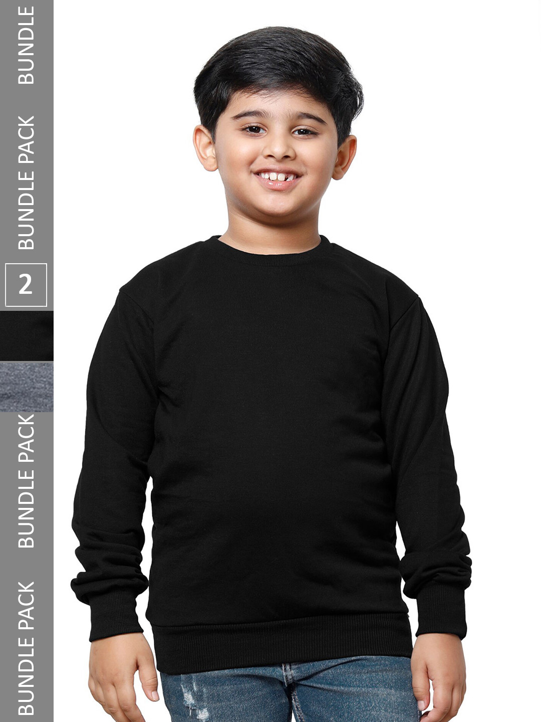 

IndiWeaves Boys Pack Of 2 Fleece Pullover, Black