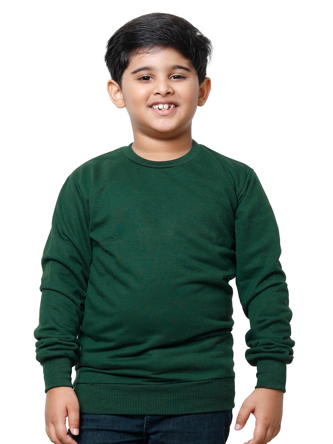 

IndiWeaves Boys Long Sleeves Fleece Sweatshirt, Green