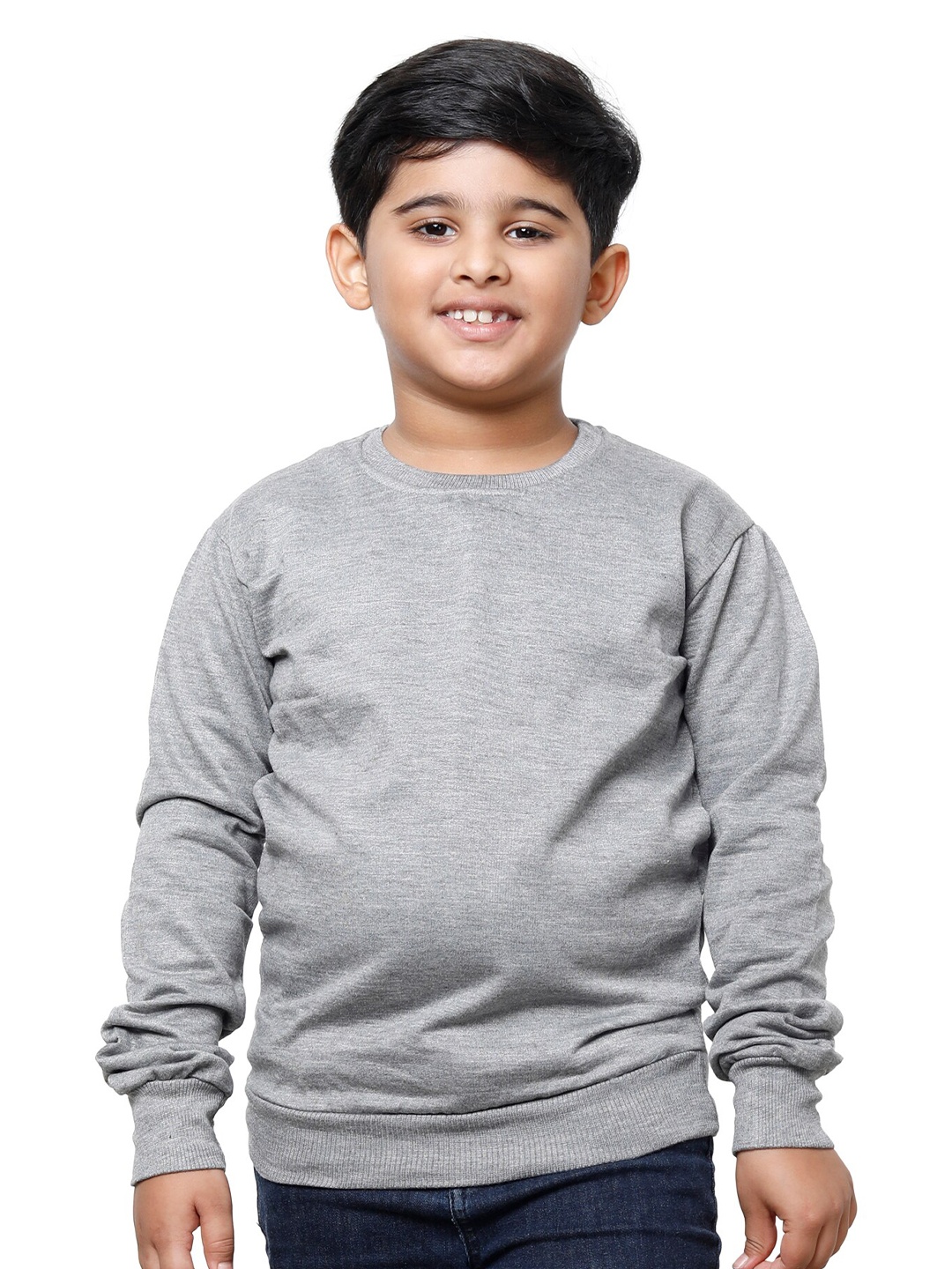 

IndiWeaves Boys Long Sleeves Fleece Sweatshirt, Grey